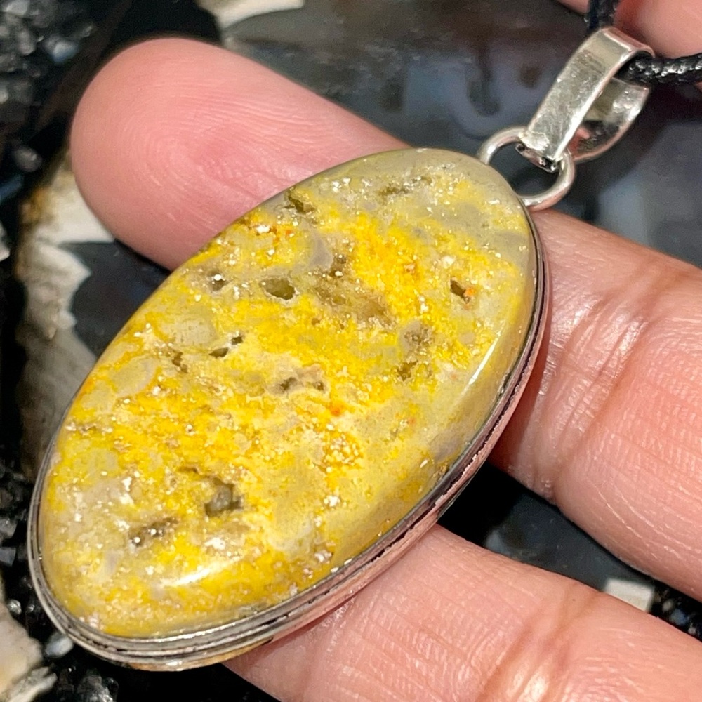 Indonesian Buzzing Bumblebee Jasper Pendant 2”